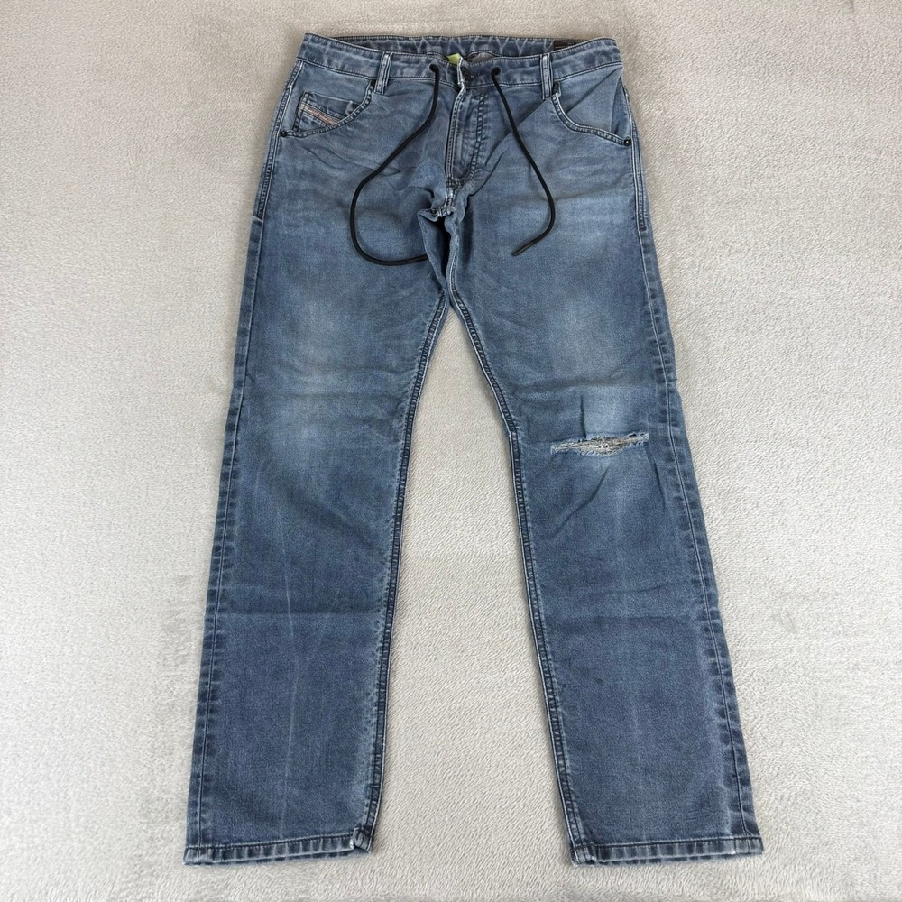 Diesel Krooley Jogg Denim Sweat Pants Mens 34x30 Blue Jeans Tapered Stretch